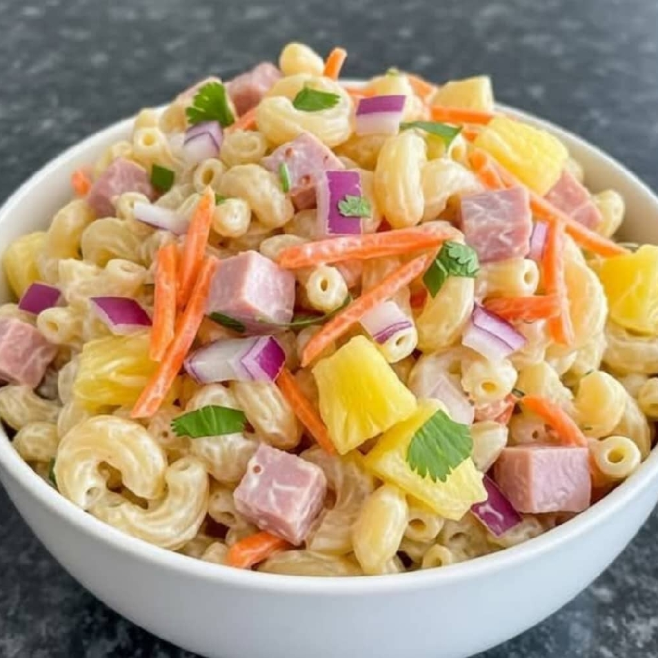 Salade de pâtes froides au jambon de tête