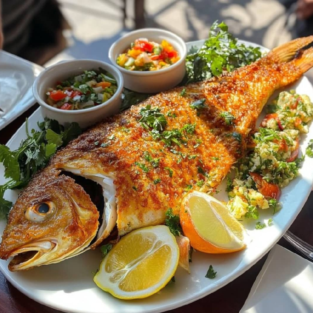 Poisson frit signature aux 3 piments